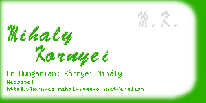 mihaly kornyei business card